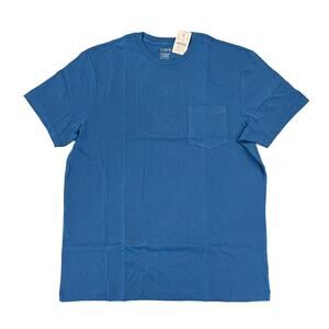 NWT J. Crew Men's Mediterranean Blue Cotton Washed Jersey Pocket Tee